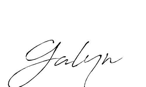 Make a beautiful signature design for name Galyn. With this signature (Antro_Vectra) style, you can create a handwritten signature for free. Galyn signature style 6 images and pictures png