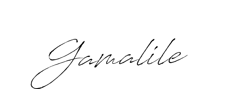 Antro_Vectra is a professional signature style that is perfect for those who want to add a touch of class to their signature. It is also a great choice for those who want to make their signature more unique. Get Gamalile name to fancy signature for free. Gamalile signature style 6 images and pictures png