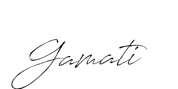 Make a beautiful signature design for name Gamati. With this signature (Antro_Vectra) style, you can create a handwritten signature for free. Gamati signature style 6 images and pictures png