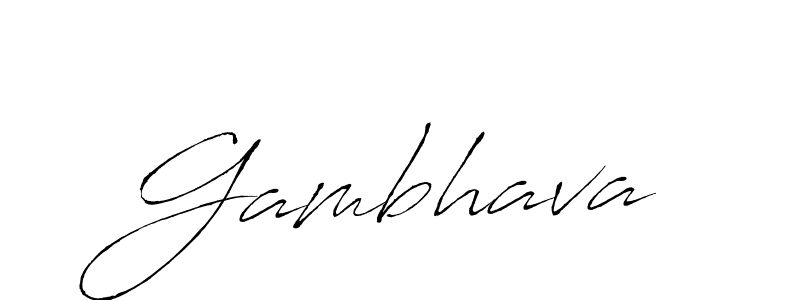 Create a beautiful signature design for name Gambhava. With this signature (Antro_Vectra) fonts, you can make a handwritten signature for free. Gambhava signature style 6 images and pictures png