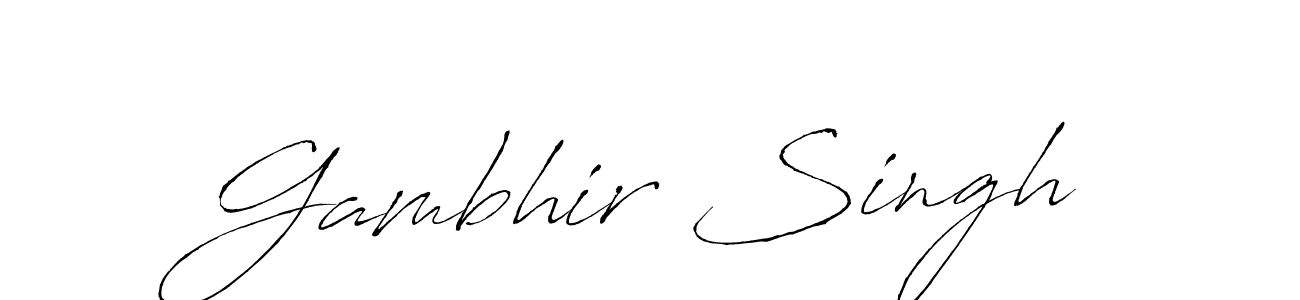 Make a beautiful signature design for name Gambhir Singh. With this signature (Antro_Vectra) style, you can create a handwritten signature for free. Gambhir Singh signature style 6 images and pictures png