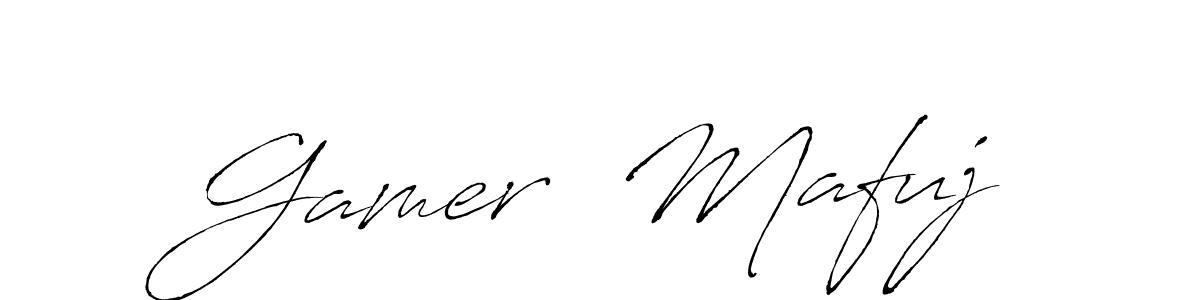 How to make Gamer  Mafuj signature? Antro_Vectra is a professional autograph style. Create handwritten signature for Gamer  Mafuj name. Gamer  Mafuj signature style 6 images and pictures png