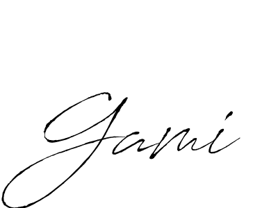 Create a beautiful signature design for name Gami. With this signature (Antro_Vectra) fonts, you can make a handwritten signature for free. Gami signature style 6 images and pictures png