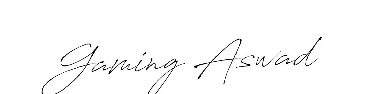 Use a signature maker to create a handwritten signature online. With this signature software, you can design (Antro_Vectra) your own signature for name Gaming Aswad. Gaming Aswad signature style 6 images and pictures png