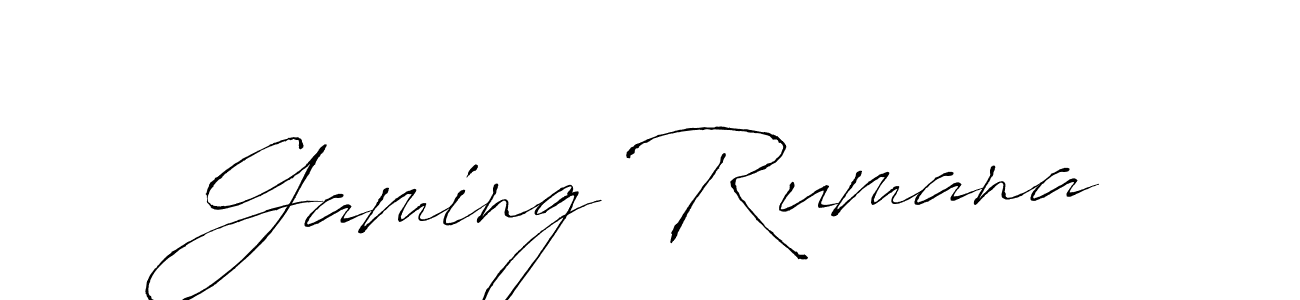 How to make Gaming Rumana signature? Antro_Vectra is a professional autograph style. Create handwritten signature for Gaming Rumana name. Gaming Rumana signature style 6 images and pictures png