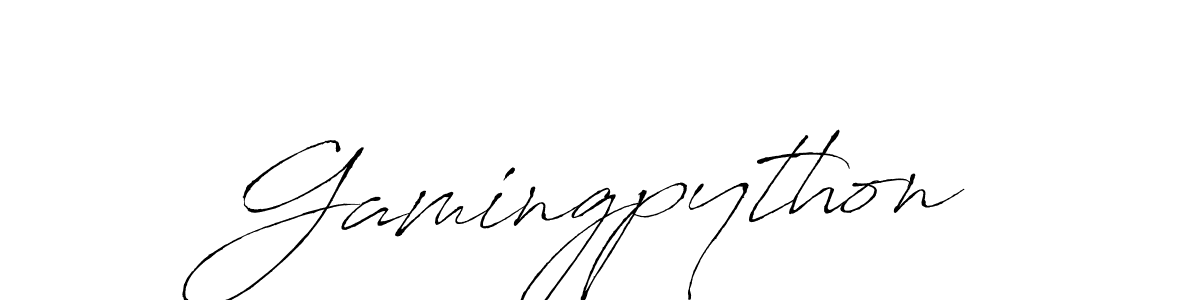 It looks lik you need a new signature style for name Gamingpython. Design unique handwritten (Antro_Vectra) signature with our free signature maker in just a few clicks. Gamingpython signature style 6 images and pictures png