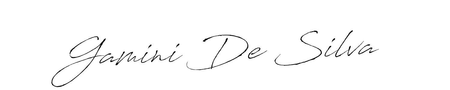 The best way (Antro_Vectra) to make a short signature is to pick only two or three words in your name. The name Gamini De Silva include a total of six letters. For converting this name. Gamini De Silva signature style 6 images and pictures png