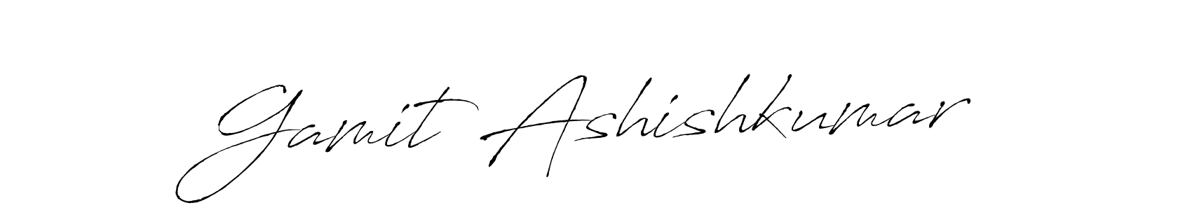 How to make Gamit Ashishkumar name signature. Use Antro_Vectra style for creating short signs online. This is the latest handwritten sign. Gamit Ashishkumar signature style 6 images and pictures png