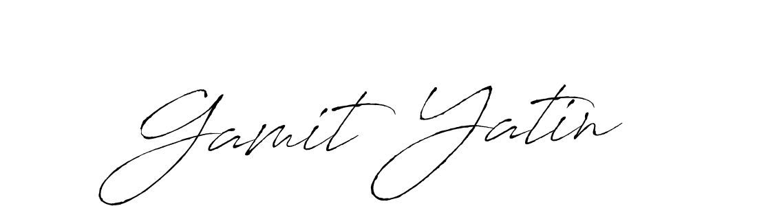 How to make Gamit Yatin name signature. Use Antro_Vectra style for creating short signs online. This is the latest handwritten sign. Gamit Yatin signature style 6 images and pictures png