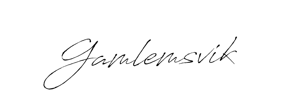 You should practise on your own different ways (Antro_Vectra) to write your name (Gamlemsvik) in signature. don't let someone else do it for you. Gamlemsvik signature style 6 images and pictures png