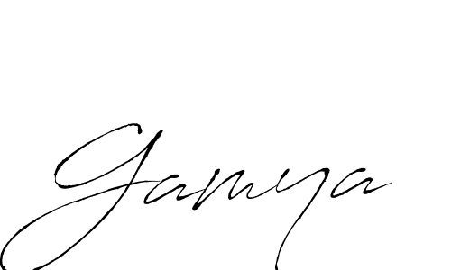 Use a signature maker to create a handwritten signature online. With this signature software, you can design (Antro_Vectra) your own signature for name Gamya. Gamya signature style 6 images and pictures png