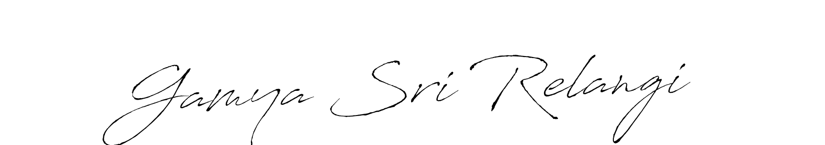 Make a beautiful signature design for name Gamya Sri Relangi. Use this online signature maker to create a handwritten signature for free. Gamya Sri Relangi signature style 6 images and pictures png