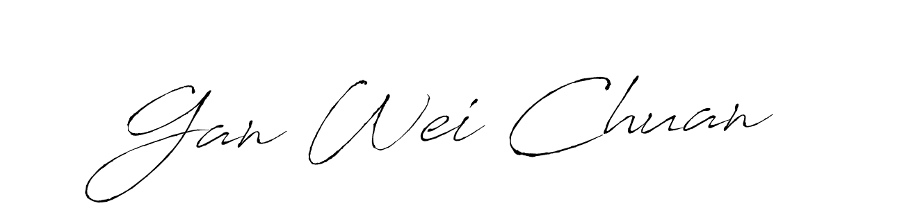 How to make Gan Wei Chuan signature? Antro_Vectra is a professional autograph style. Create handwritten signature for Gan Wei Chuan name. Gan Wei Chuan signature style 6 images and pictures png