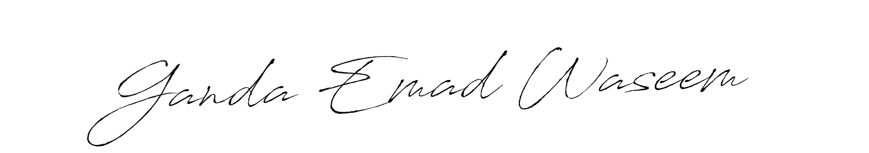 Design your own signature with our free online signature maker. With this signature software, you can create a handwritten (Antro_Vectra) signature for name Ganda Emad Waseem. Ganda Emad Waseem signature style 6 images and pictures png
