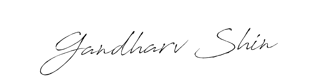 How to make Gandharv Shin name signature. Use Antro_Vectra style for creating short signs online. This is the latest handwritten sign. Gandharv Shin signature style 6 images and pictures png