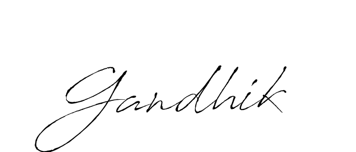 How to make Gandhik signature? Antro_Vectra is a professional autograph style. Create handwritten signature for Gandhik name. Gandhik signature style 6 images and pictures png