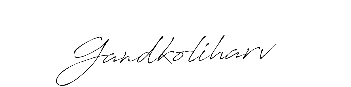How to make Gandkoliharv name signature. Use Antro_Vectra style for creating short signs online. This is the latest handwritten sign. Gandkoliharv signature style 6 images and pictures png
