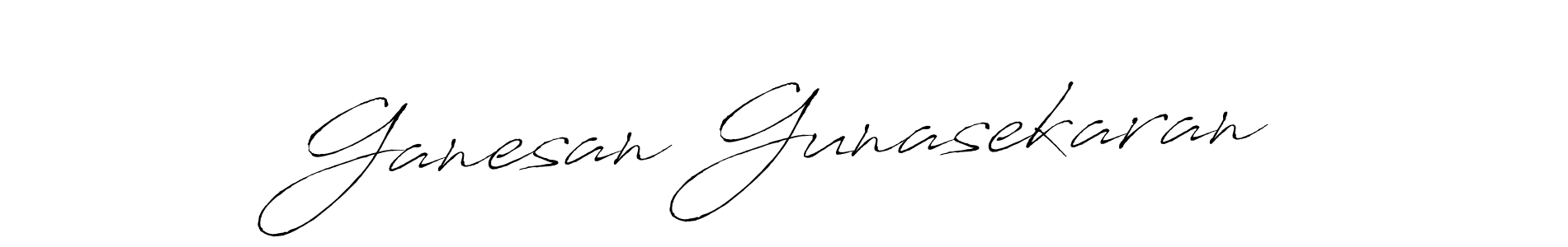 How to make Ganesan Gunasekaran name signature. Use Antro_Vectra style for creating short signs online. This is the latest handwritten sign. Ganesan Gunasekaran signature style 6 images and pictures png