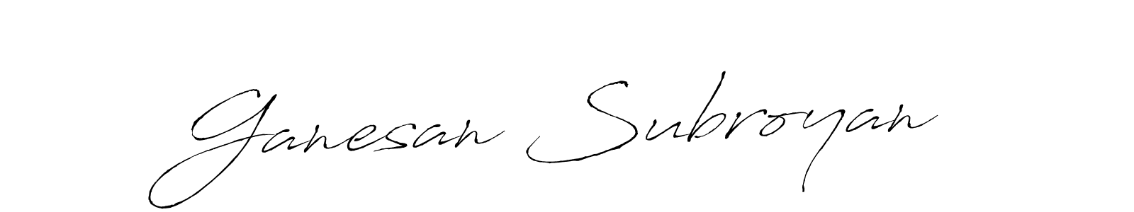 if you are searching for the best signature style for your name Ganesan Subroyan. so please give up your signature search. here we have designed multiple signature styles  using Antro_Vectra. Ganesan Subroyan signature style 6 images and pictures png