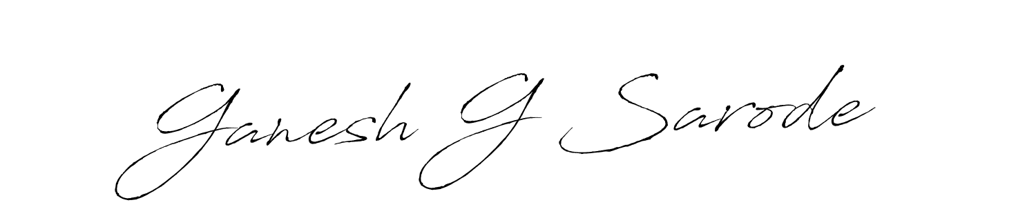 Antro_Vectra is a professional signature style that is perfect for those who want to add a touch of class to their signature. It is also a great choice for those who want to make their signature more unique. Get Ganesh G Sarode name to fancy signature for free. Ganesh G Sarode signature style 6 images and pictures png