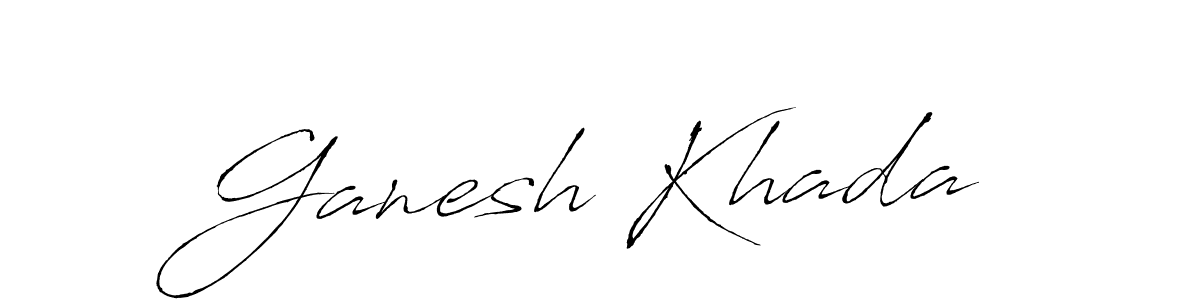 How to make Ganesh Khada name signature. Use Antro_Vectra style for creating short signs online. This is the latest handwritten sign. Ganesh Khada signature style 6 images and pictures png