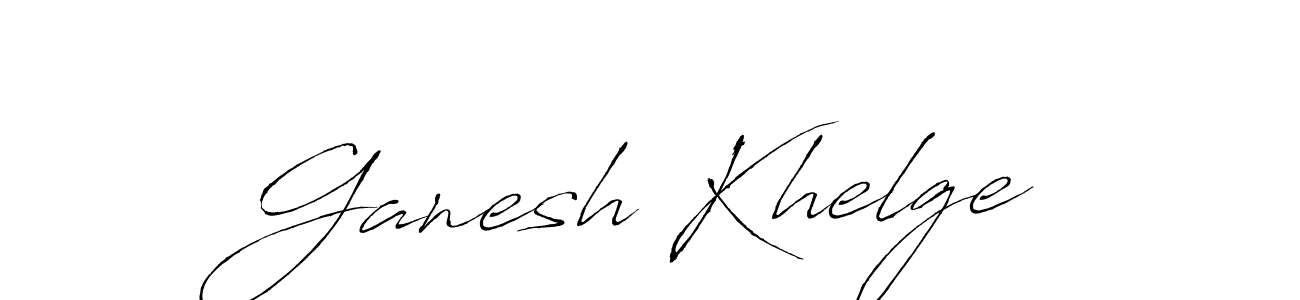 How to make Ganesh Khelge name signature. Use Antro_Vectra style for creating short signs online. This is the latest handwritten sign. Ganesh Khelge signature style 6 images and pictures png