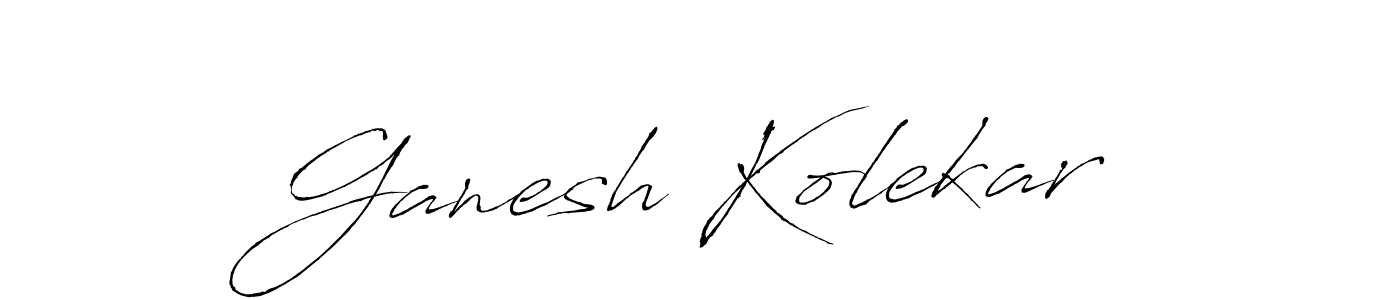 How to make Ganesh Kolekar name signature. Use Antro_Vectra style for creating short signs online. This is the latest handwritten sign. Ganesh Kolekar signature style 6 images and pictures png