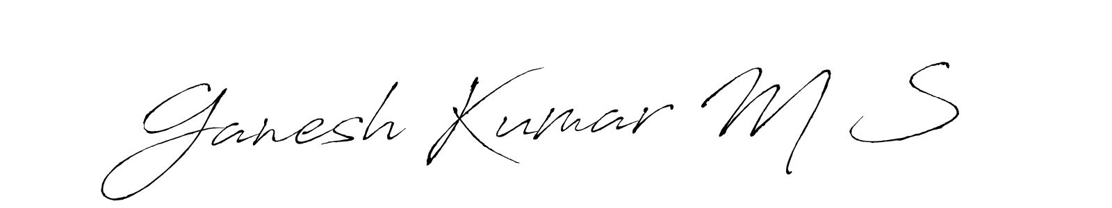 How to make Ganesh Kumar M S signature? Antro_Vectra is a professional autograph style. Create handwritten signature for Ganesh Kumar M S name. Ganesh Kumar M S signature style 6 images and pictures png