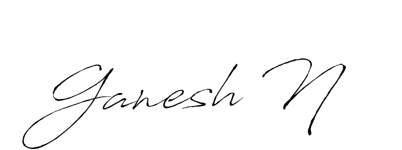 How to make Ganesh N signature? Antro_Vectra is a professional autograph style. Create handwritten signature for Ganesh N name. Ganesh N signature style 6 images and pictures png