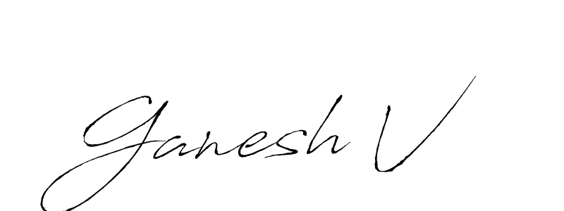 Use a signature maker to create a handwritten signature online. With this signature software, you can design (Antro_Vectra) your own signature for name Ganesh V. Ganesh V signature style 6 images and pictures png