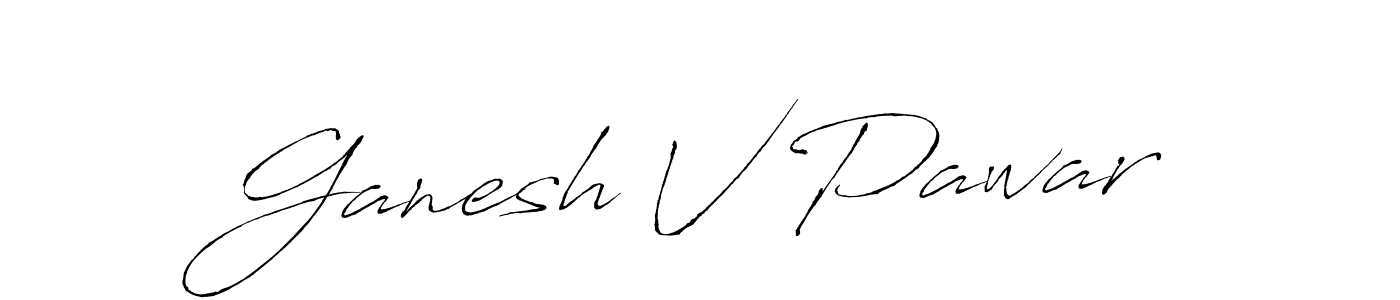 Antro_Vectra is a professional signature style that is perfect for those who want to add a touch of class to their signature. It is also a great choice for those who want to make their signature more unique. Get Ganesh V Pawar name to fancy signature for free. Ganesh V Pawar signature style 6 images and pictures png