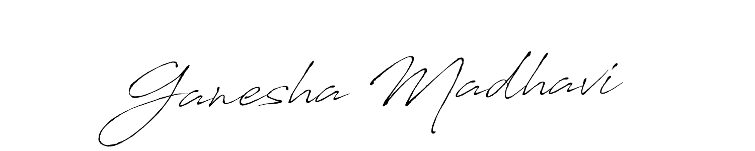 Ganesha Madhavi stylish signature style. Best Handwritten Sign (Antro_Vectra) for my name. Handwritten Signature Collection Ideas for my name Ganesha Madhavi. Ganesha Madhavi signature style 6 images and pictures png