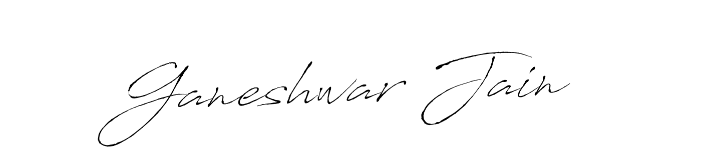 How to make Ganeshwar Jain name signature. Use Antro_Vectra style for creating short signs online. This is the latest handwritten sign. Ganeshwar Jain signature style 6 images and pictures png