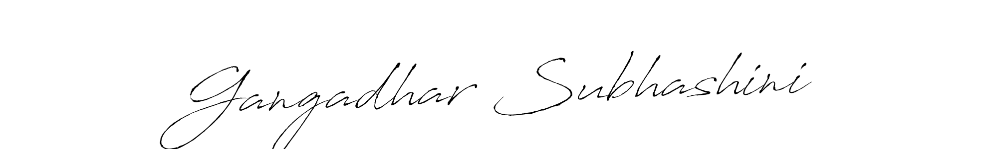 How to make Gangadhar Subhashini name signature. Use Antro_Vectra style for creating short signs online. This is the latest handwritten sign. Gangadhar Subhashini signature style 6 images and pictures png