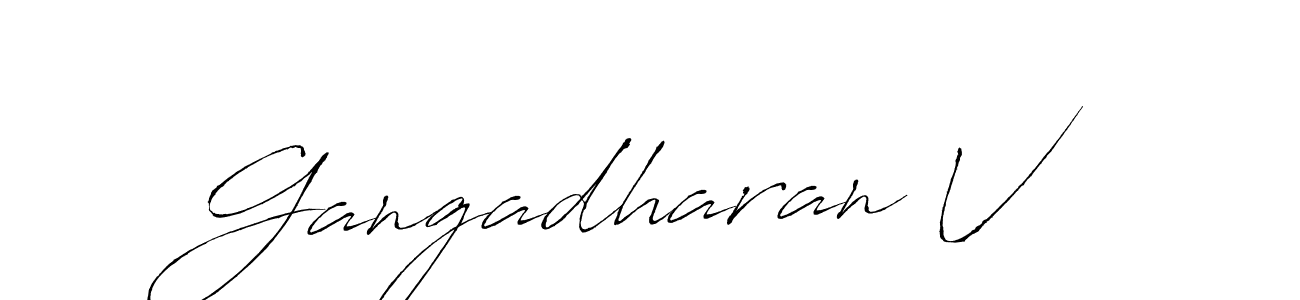 Use a signature maker to create a handwritten signature online. With this signature software, you can design (Antro_Vectra) your own signature for name Gangadharan V. Gangadharan V signature style 6 images and pictures png