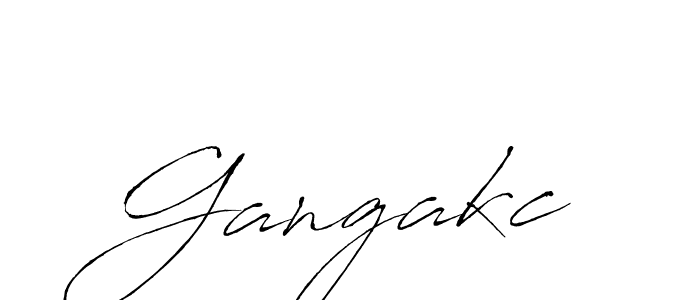 Make a beautiful signature design for name Gangakc. With this signature (Antro_Vectra) style, you can create a handwritten signature for free. Gangakc signature style 6 images and pictures png