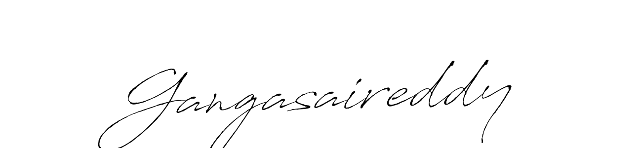 Create a beautiful signature design for name Gangasaireddy. With this signature (Antro_Vectra) fonts, you can make a handwritten signature for free. Gangasaireddy signature style 6 images and pictures png
