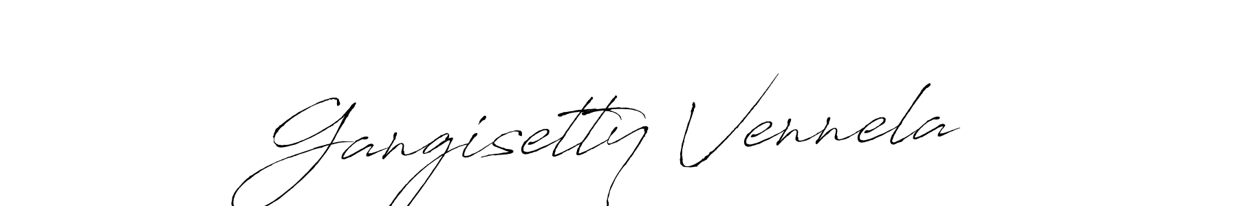 Create a beautiful signature design for name Gangisetty Vennela. With this signature (Antro_Vectra) fonts, you can make a handwritten signature for free. Gangisetty Vennela signature style 6 images and pictures png