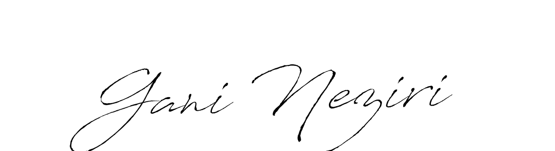 How to make Gani Neziri name signature. Use Antro_Vectra style for creating short signs online. This is the latest handwritten sign. Gani Neziri signature style 6 images and pictures png