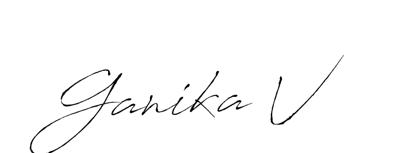 Ganika V stylish signature style. Best Handwritten Sign (Antro_Vectra) for my name. Handwritten Signature Collection Ideas for my name Ganika V. Ganika V signature style 6 images and pictures png