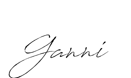 How to make Ganni signature? Antro_Vectra is a professional autograph style. Create handwritten signature for Ganni name. Ganni signature style 6 images and pictures png