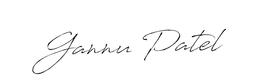 Make a beautiful signature design for name Gannu Patel. With this signature (Antro_Vectra) style, you can create a handwritten signature for free. Gannu Patel signature style 6 images and pictures png