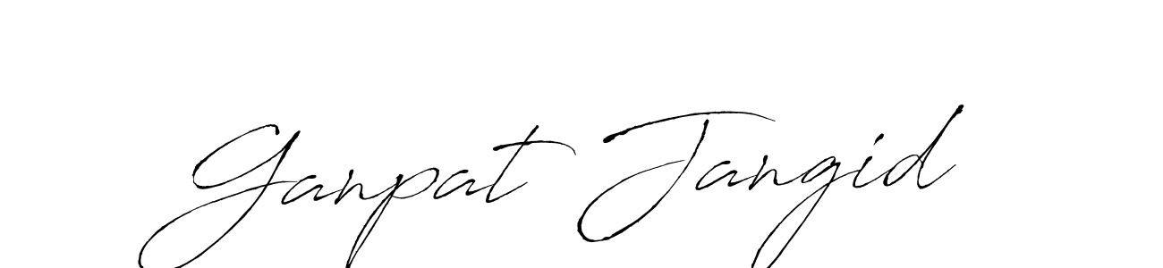 How to make Ganpat Jangid name signature. Use Antro_Vectra style for creating short signs online. This is the latest handwritten sign. Ganpat Jangid signature style 6 images and pictures png