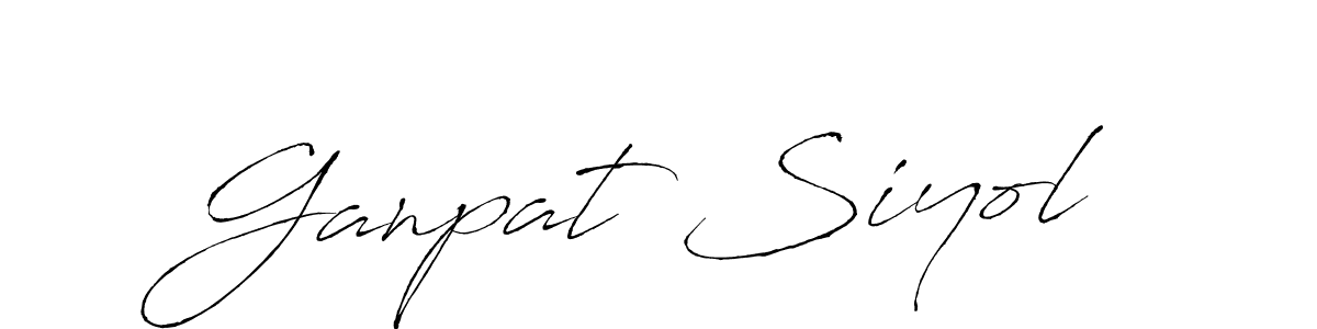 if you are searching for the best signature style for your name Ganpat Siyol. so please give up your signature search. here we have designed multiple signature styles  using Antro_Vectra. Ganpat Siyol signature style 6 images and pictures png