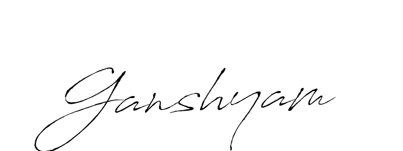 Make a beautiful signature design for name Ganshyam. With this signature (Antro_Vectra) style, you can create a handwritten signature for free. Ganshyam signature style 6 images and pictures png