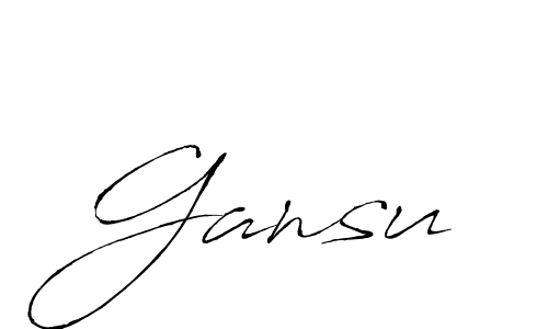 How to make Gansu signature? Antro_Vectra is a professional autograph style. Create handwritten signature for Gansu name. Gansu signature style 6 images and pictures png