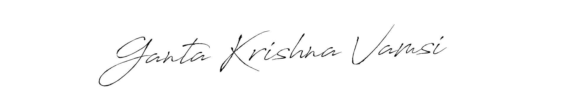 Use a signature maker to create a handwritten signature online. With this signature software, you can design (Antro_Vectra) your own signature for name Ganta Krishna Vamsi. Ganta Krishna Vamsi signature style 6 images and pictures png