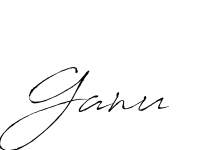 Make a beautiful signature design for name Ganu. With this signature (Antro_Vectra) style, you can create a handwritten signature for free. Ganu signature style 6 images and pictures png