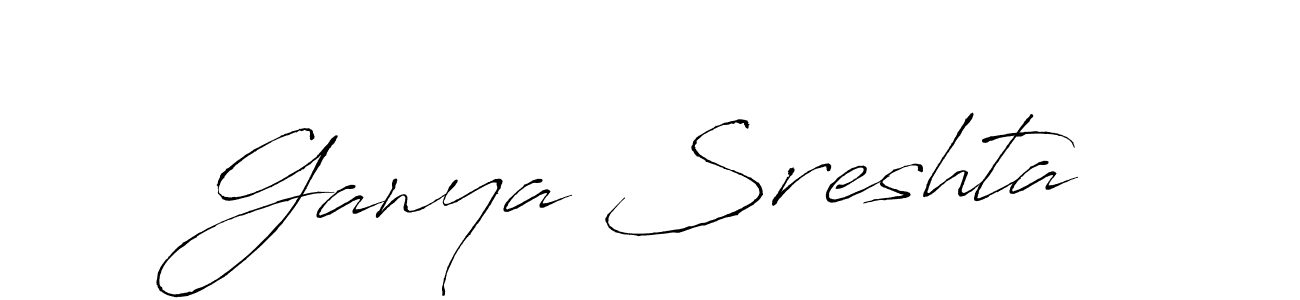 How to make Ganya Sreshta signature? Antro_Vectra is a professional autograph style. Create handwritten signature for Ganya Sreshta name. Ganya Sreshta signature style 6 images and pictures png