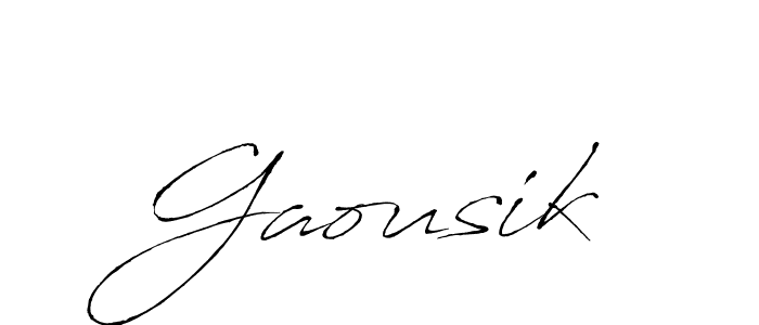 Make a beautiful signature design for name Gaousik. With this signature (Antro_Vectra) style, you can create a handwritten signature for free. Gaousik signature style 6 images and pictures png